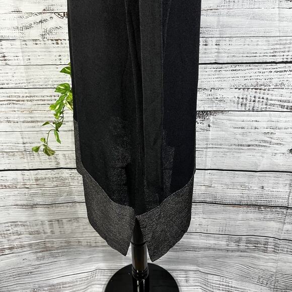 Eileen Fisher Tunic Top Women's Size L Black Silver Stretch Lagenlook Oversized - Picture 11 of 14